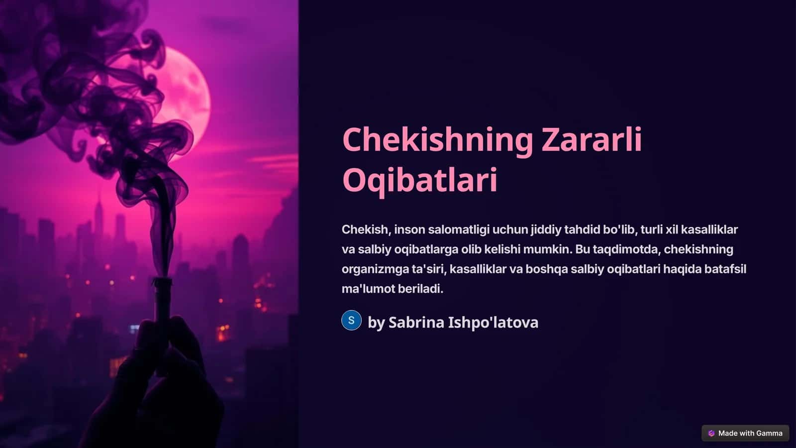 Chekishning Zararli Oqibatlari