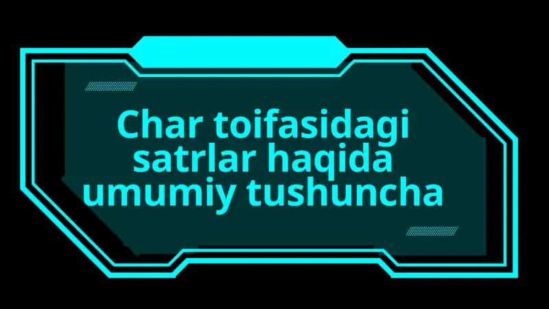 Char toifasidagi satrlar haqida umumiy malumot