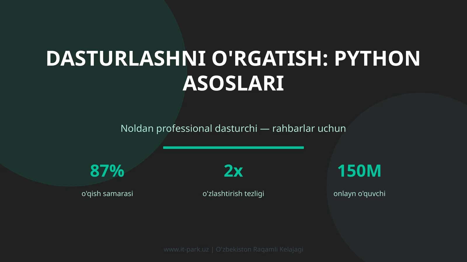 Dasturlashni o'rgatish: Python asoslari