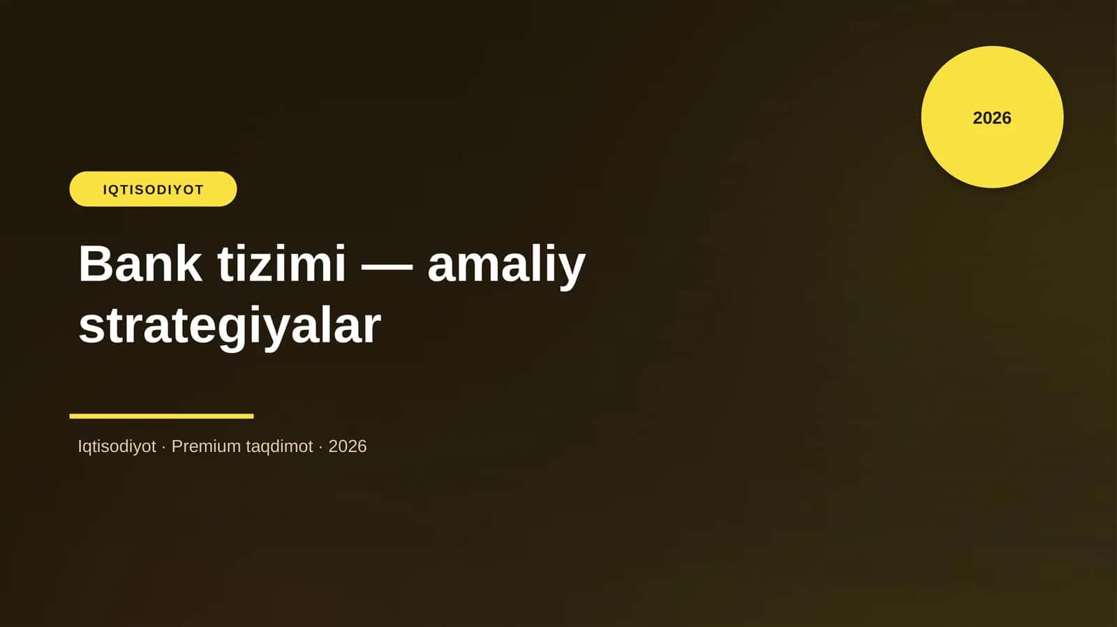 Bank tizimi — amaliy strategiyalar