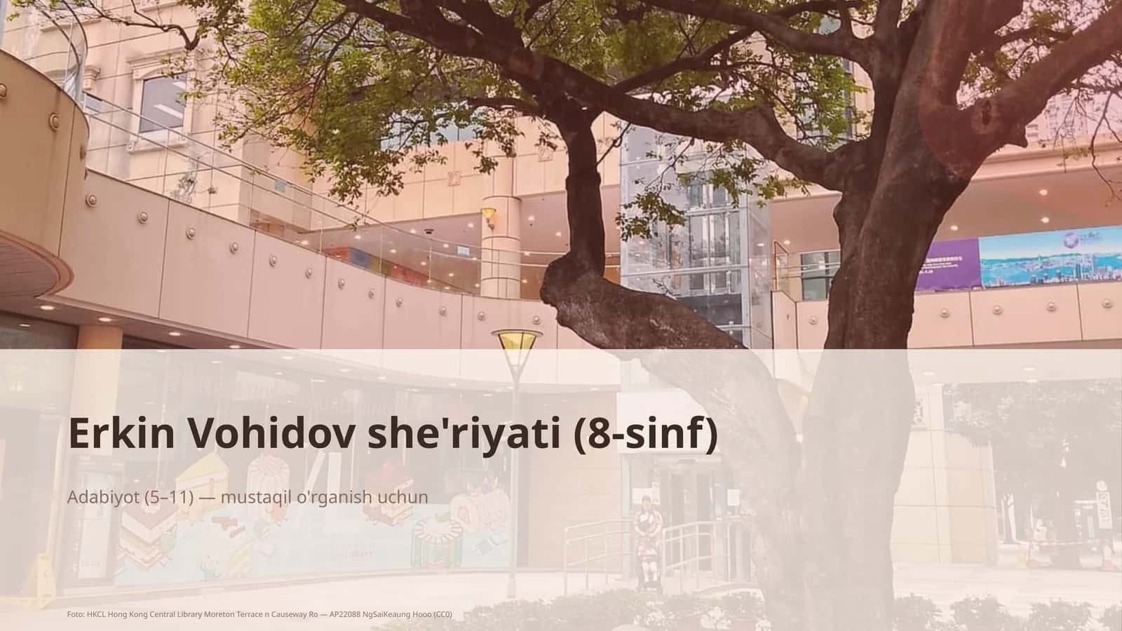 Erkin Vohidov she'riyati (8-sinf)