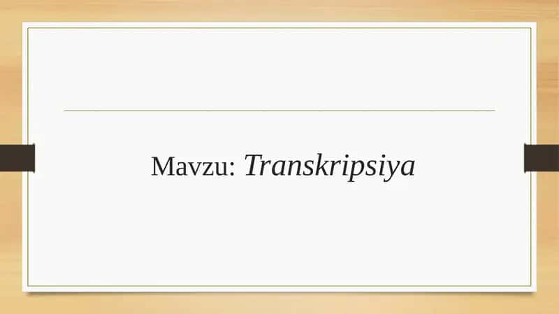 Transkripsiya