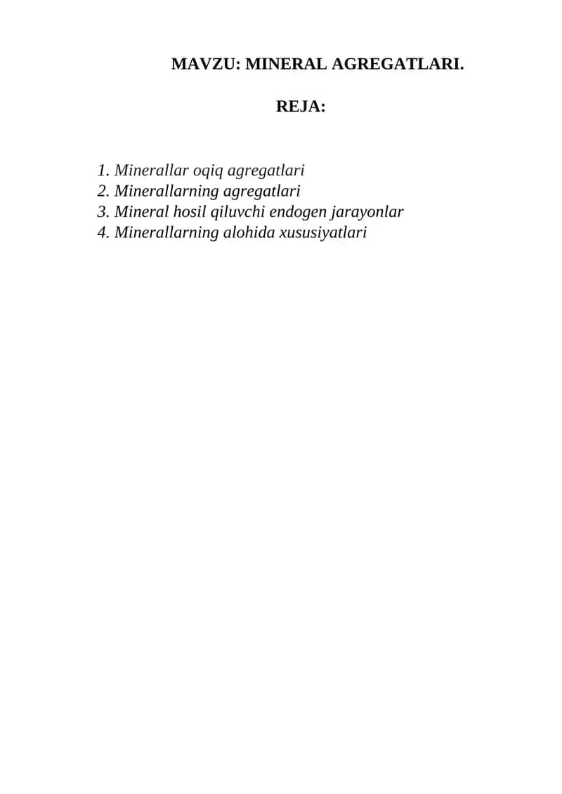 Mineral Agregatlari