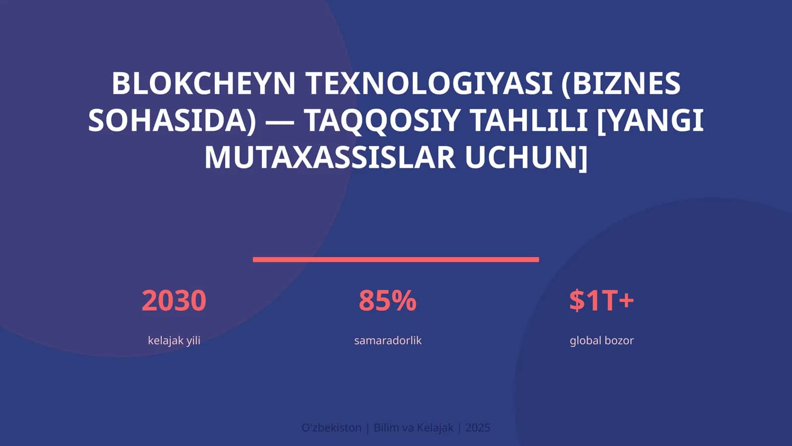 Blokcheyn Texnologiyasi (Biznes Sohasida) — Taqqosiy Tahlili [Yangi Mutaxassislar Uchun]