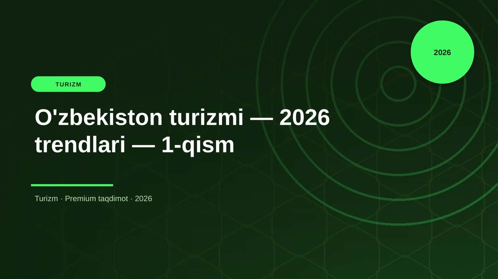 O'zbekiston turizmi — 2026 trendlari — 1-qism