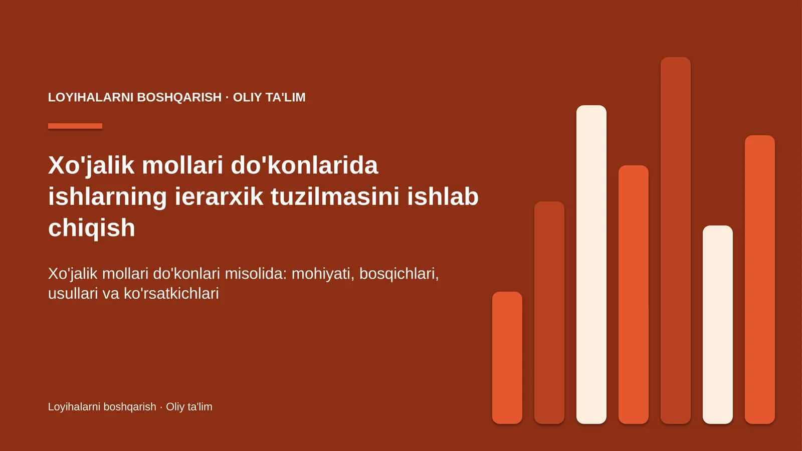xo'jalik mollari do'konlarida ishlarning ierarxik tuzilmasini ishlab chiqish 4537
