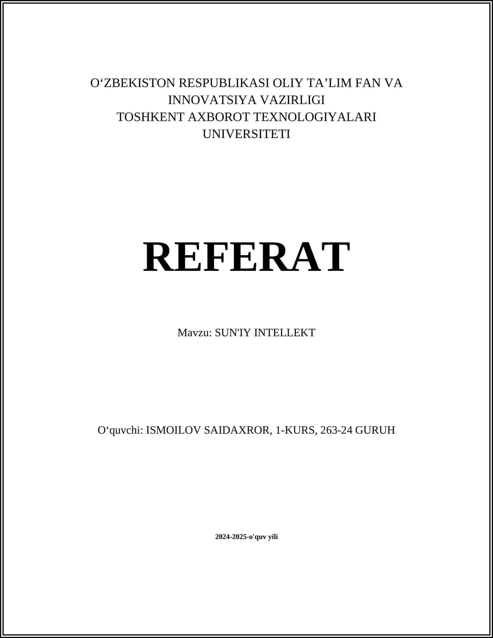 SUN'IY INTELLEKT