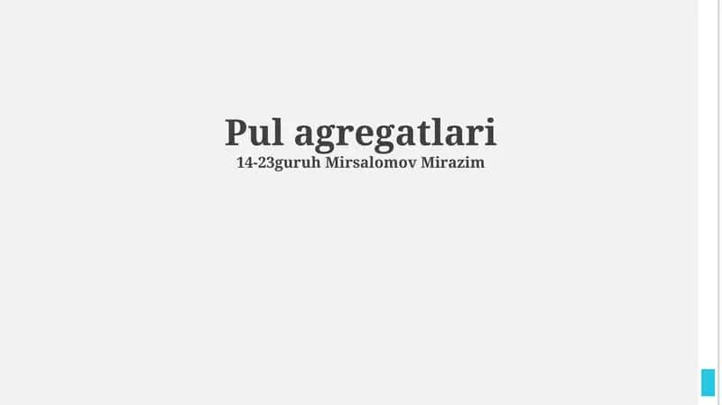 Pul agregatlari