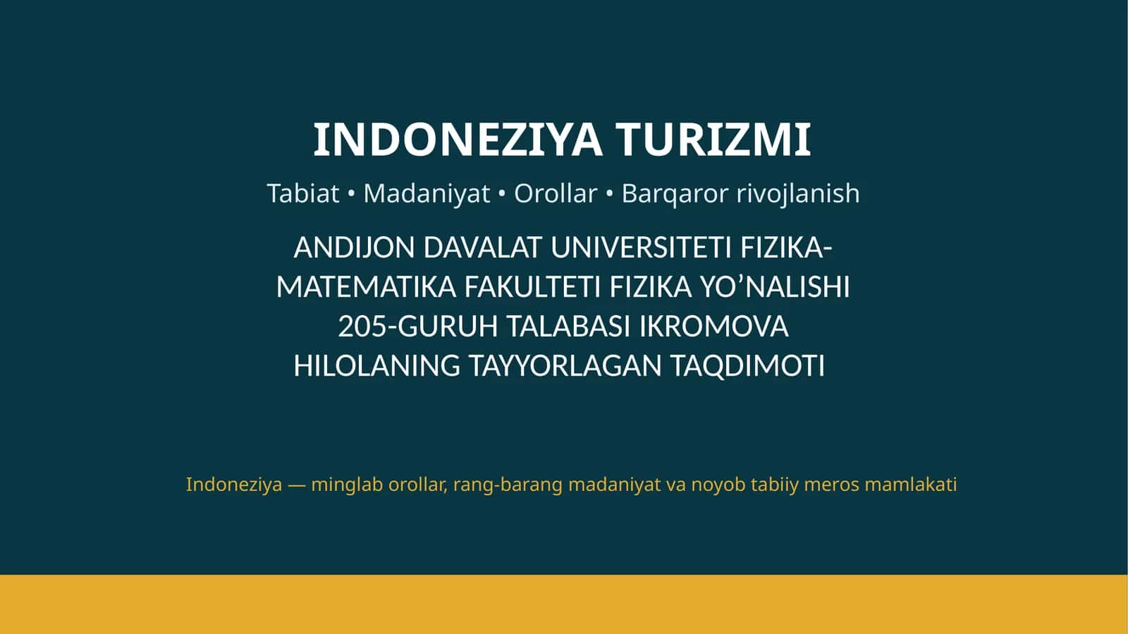 INDONEZIYA TURIZMI