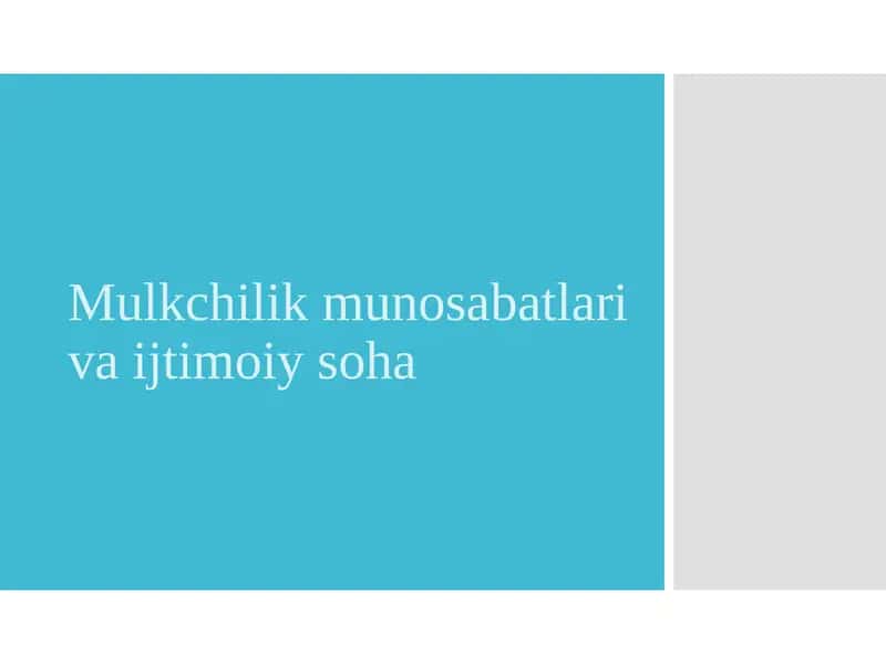 Mulkchilikmunosabatlarivaijtimoiysoha