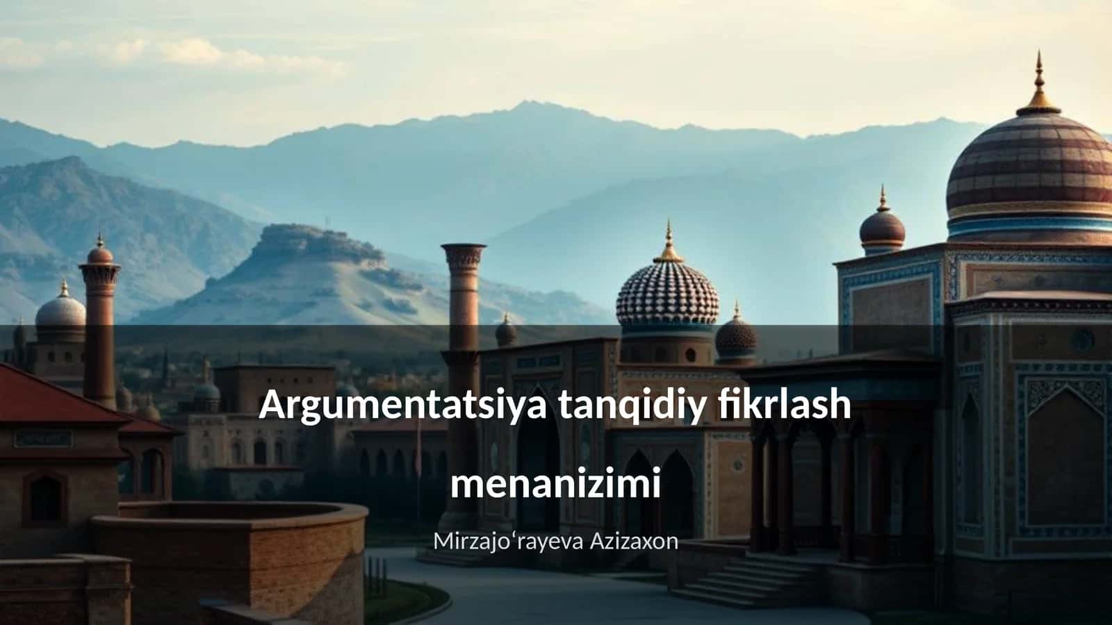 Argumentatsiya tanqidiy fikrlash menanizimi