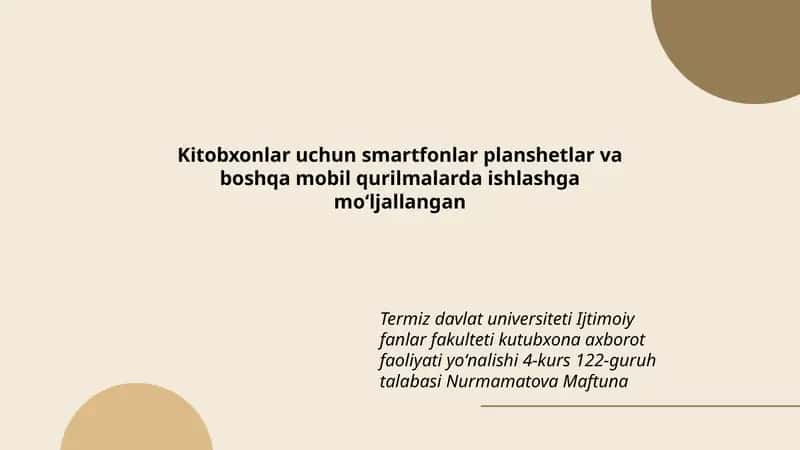 Kitobxonlar uchun smartfonlar planshetlar va boshqa mobil qurilmalarda ishlashga moʻljallangan