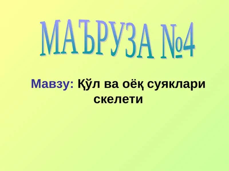 qoʻl va oyoq skeleti anatomiyasi 1