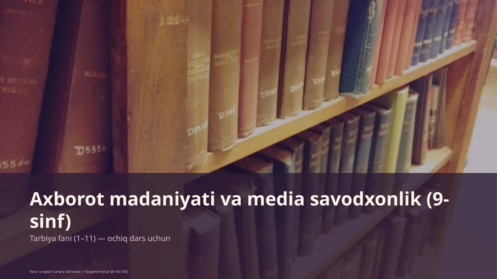 Axborot madaniyati va media savodxonlik (9-sinf)