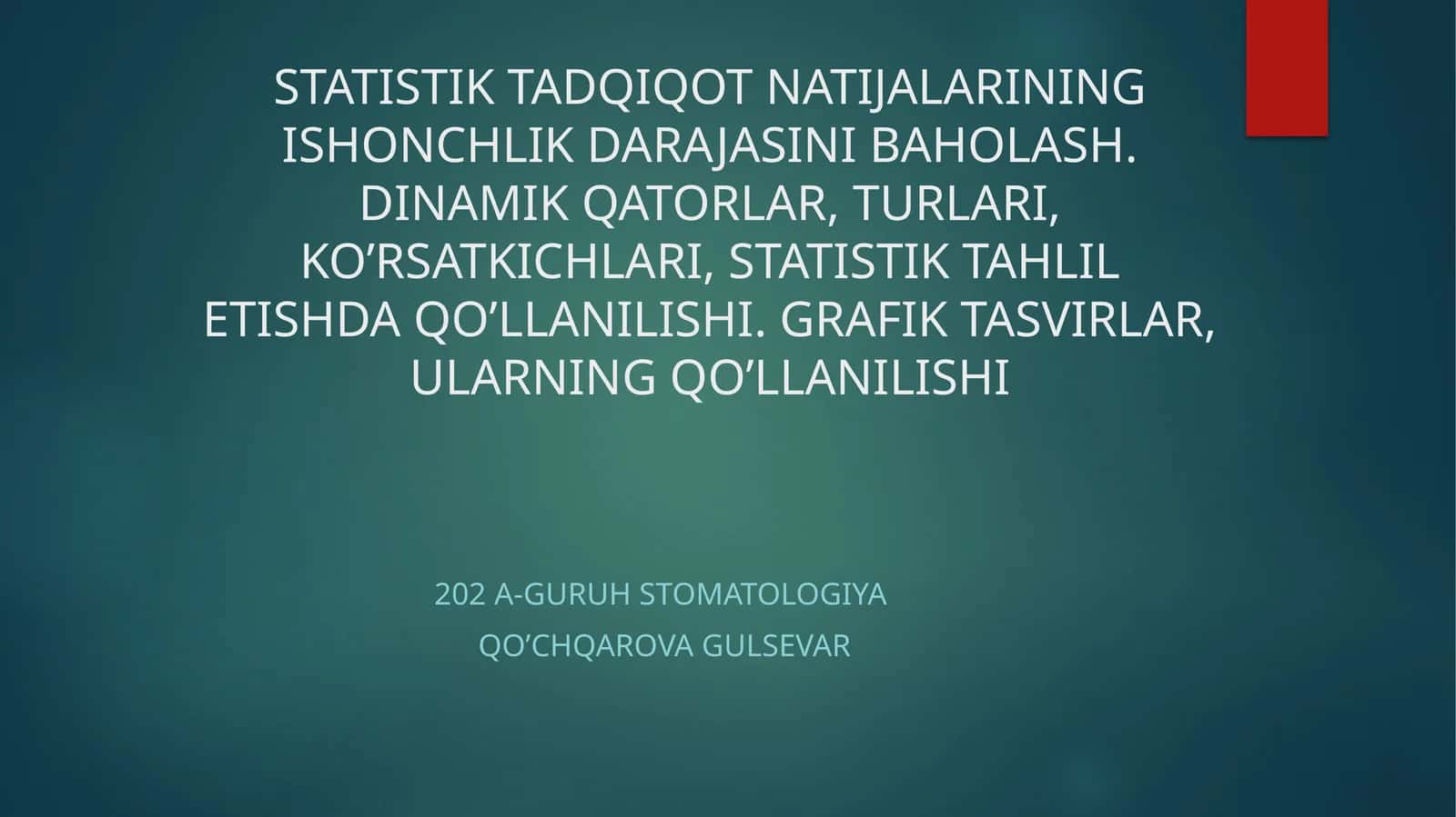 Statistik tadqiqot natijalarini baholash