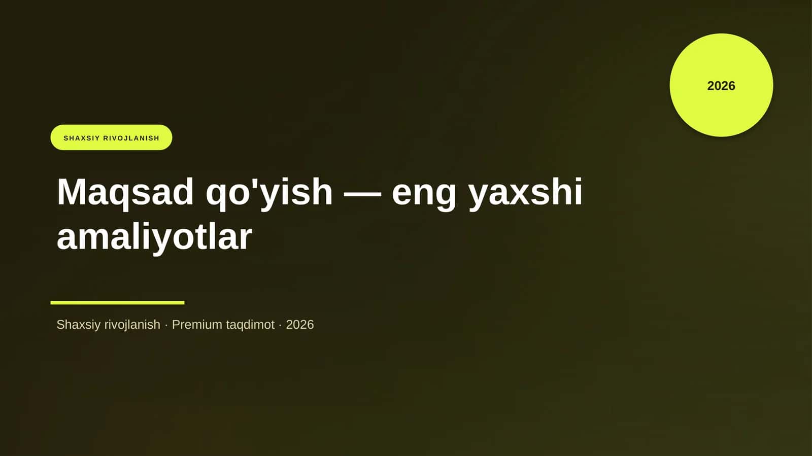 Maqsad qo'yish — eng yaxshi amaliyotlar