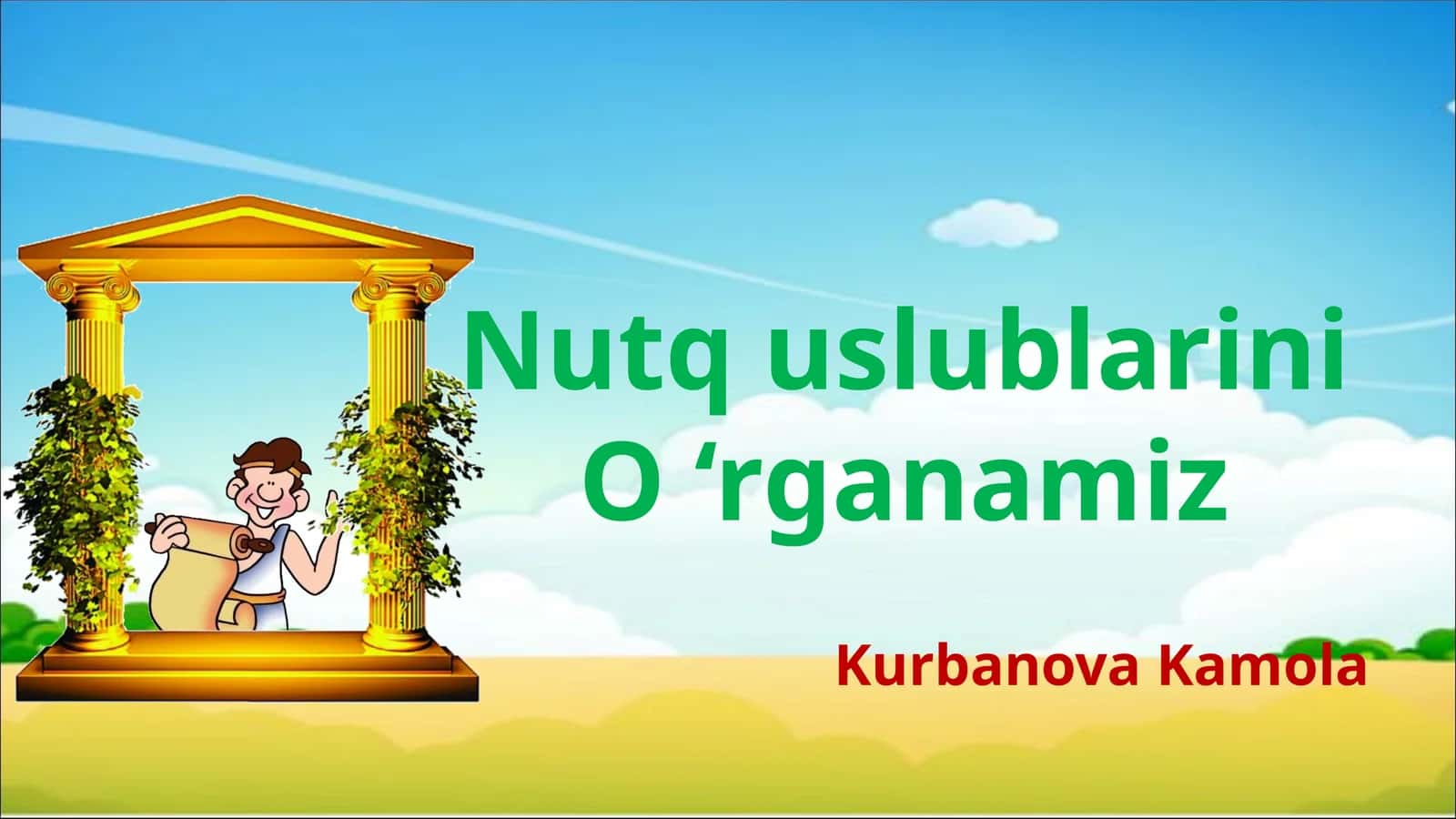 Nutq uslublari bo'yicha animatsiyali slayd