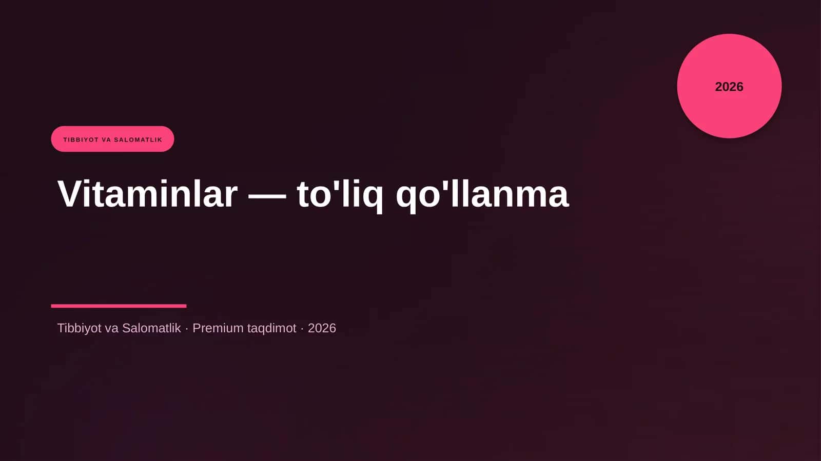 Vitaminlar — to'liq qo'llanma