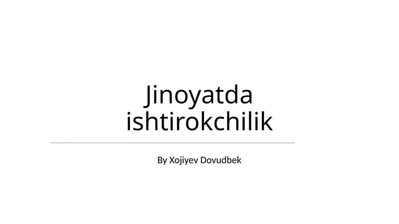 Jinoyatda ishtirokchilik