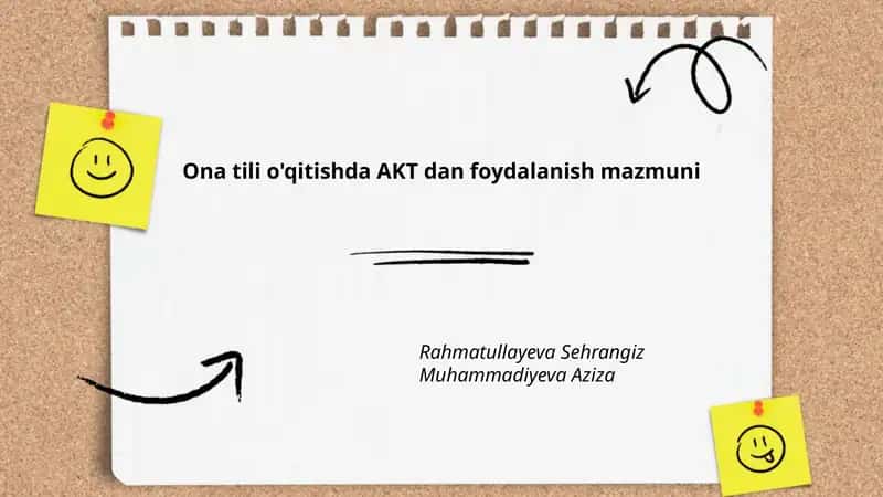 Ona tili o'qitishda AKT dan foydalanish mazmuni