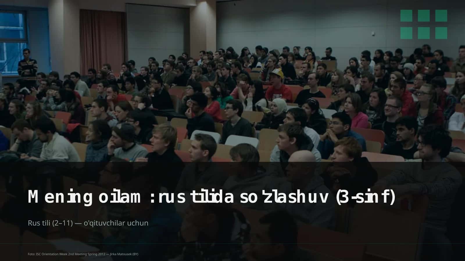 Mening oilam: rus tilida so'zlashuv (3-sinf)