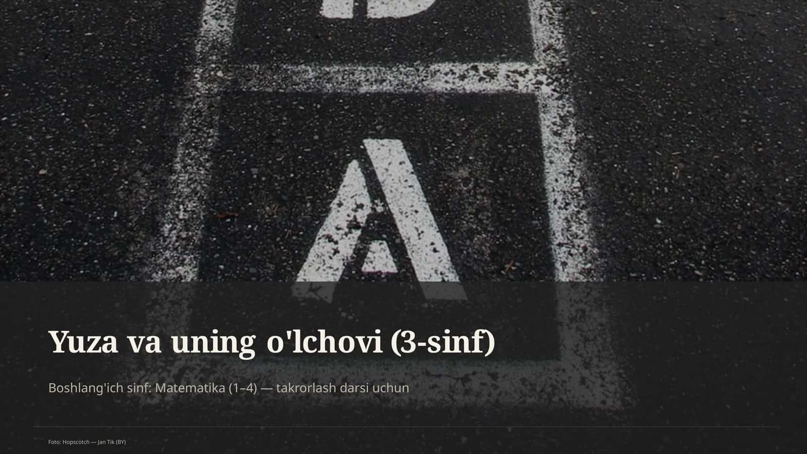Yuza va uning o'lchovi (3-sinf)