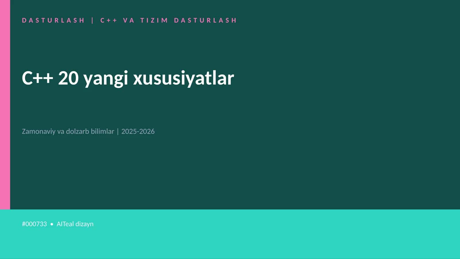 C++ 20 yangi xususiyatlar