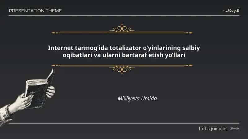 Internet tarmog’ida totalizator o’yinlarining salbiy oqibatlari va ularni bartaraf etish yo’llari