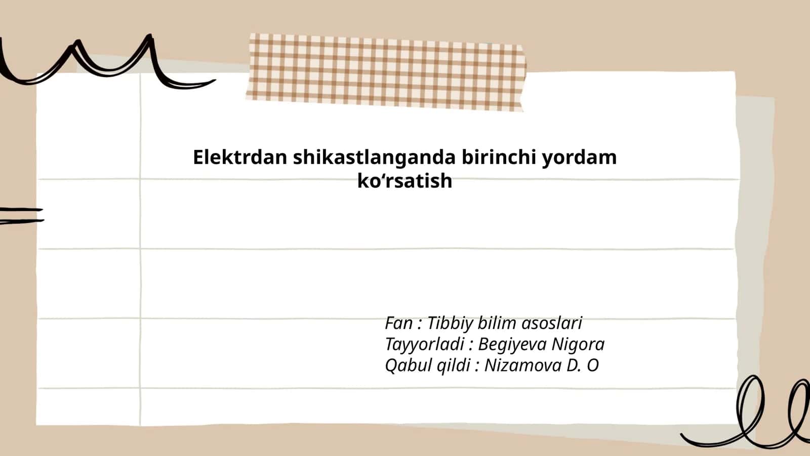 Elektrdan shikastlanganda birinchi yordam ko‘rsatish