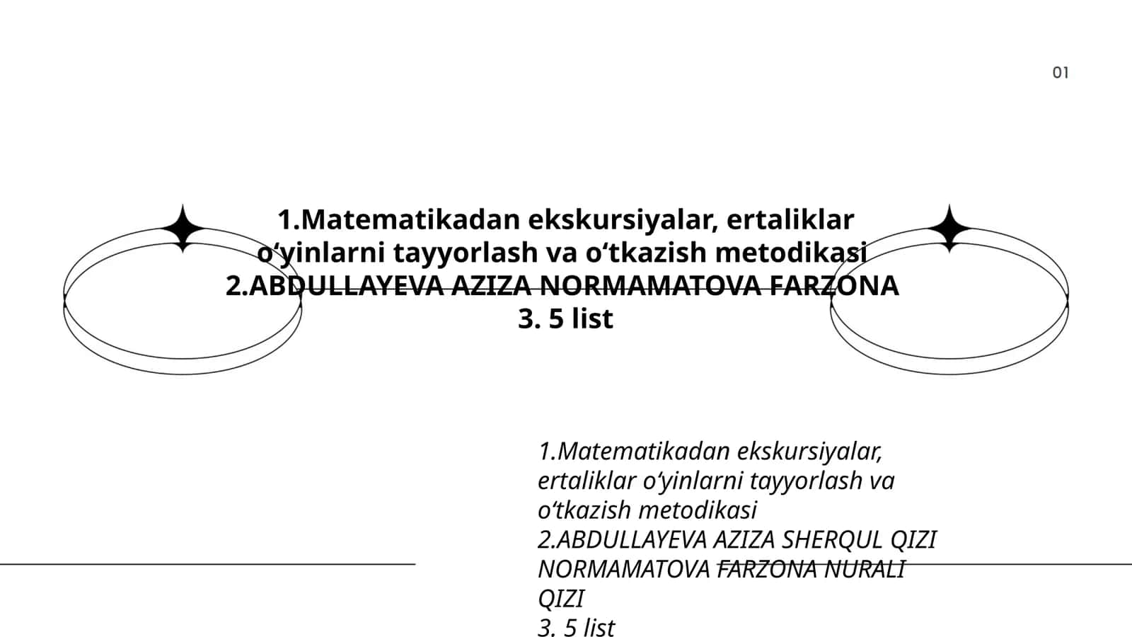 Matematikadan ekskursiyalar, ertaliklar oʻyinlarni tayyorlash va oʻtkazish metodikasi