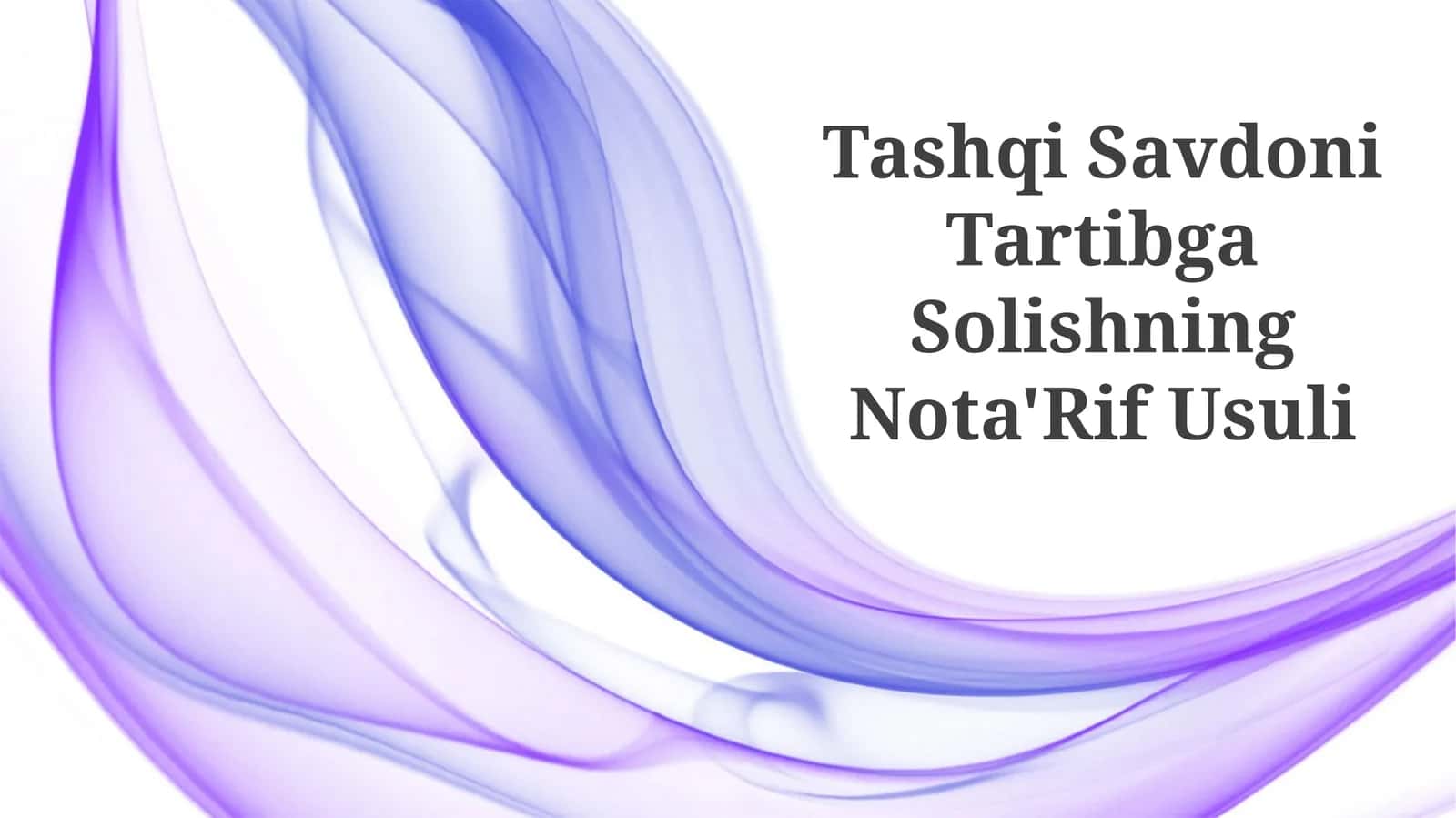 Toshqoq Savdoni Tartibga Solish