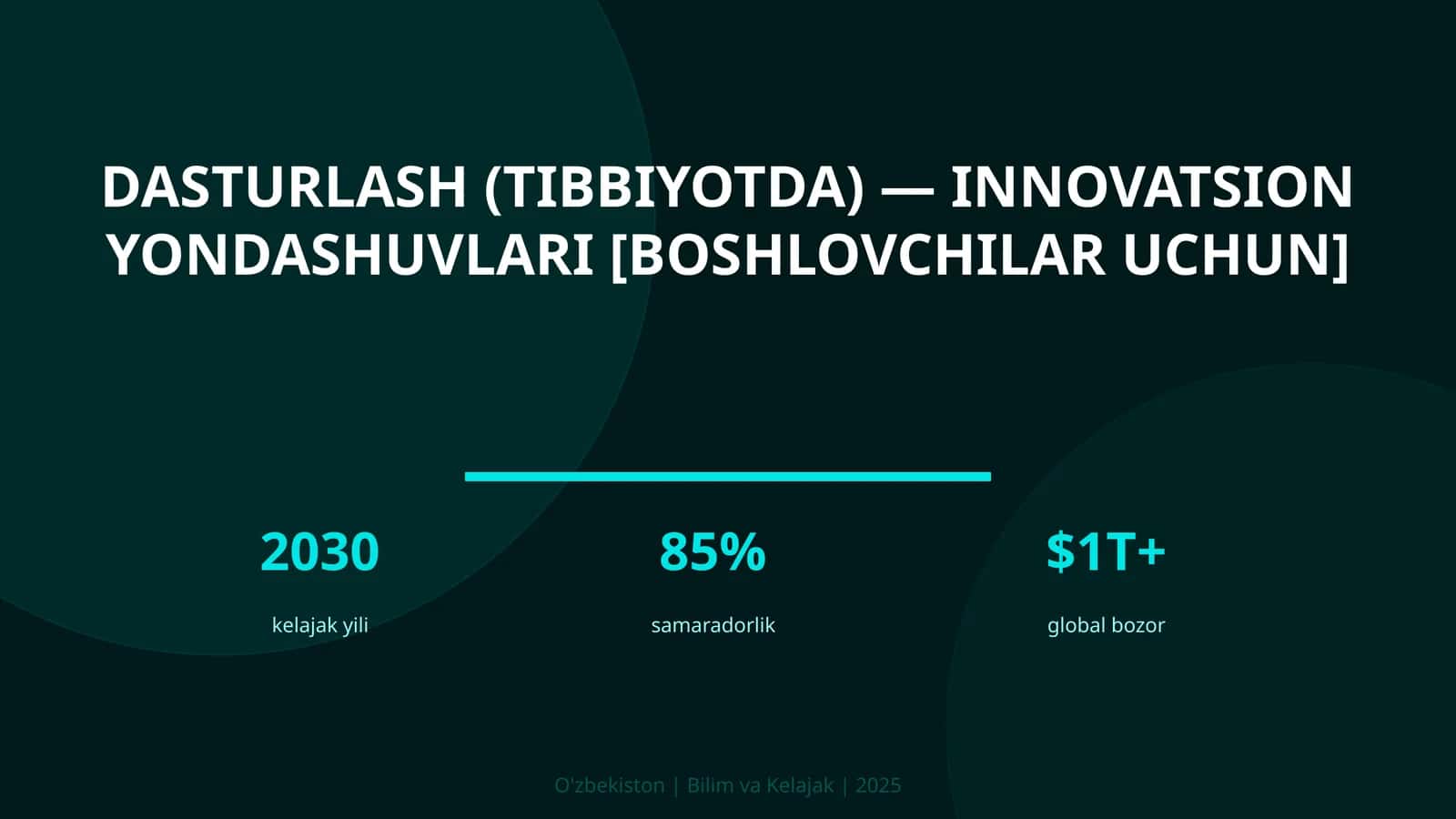 Dasturlash (tibbiyotda) — innovatsion yondashuvlari [boshlovchilar uchun]