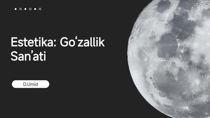 Falsafa fanidan estetika mavzusi