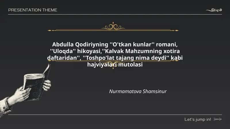 Abdulla Qodiriyning ''O'tkan kunlar'' romani