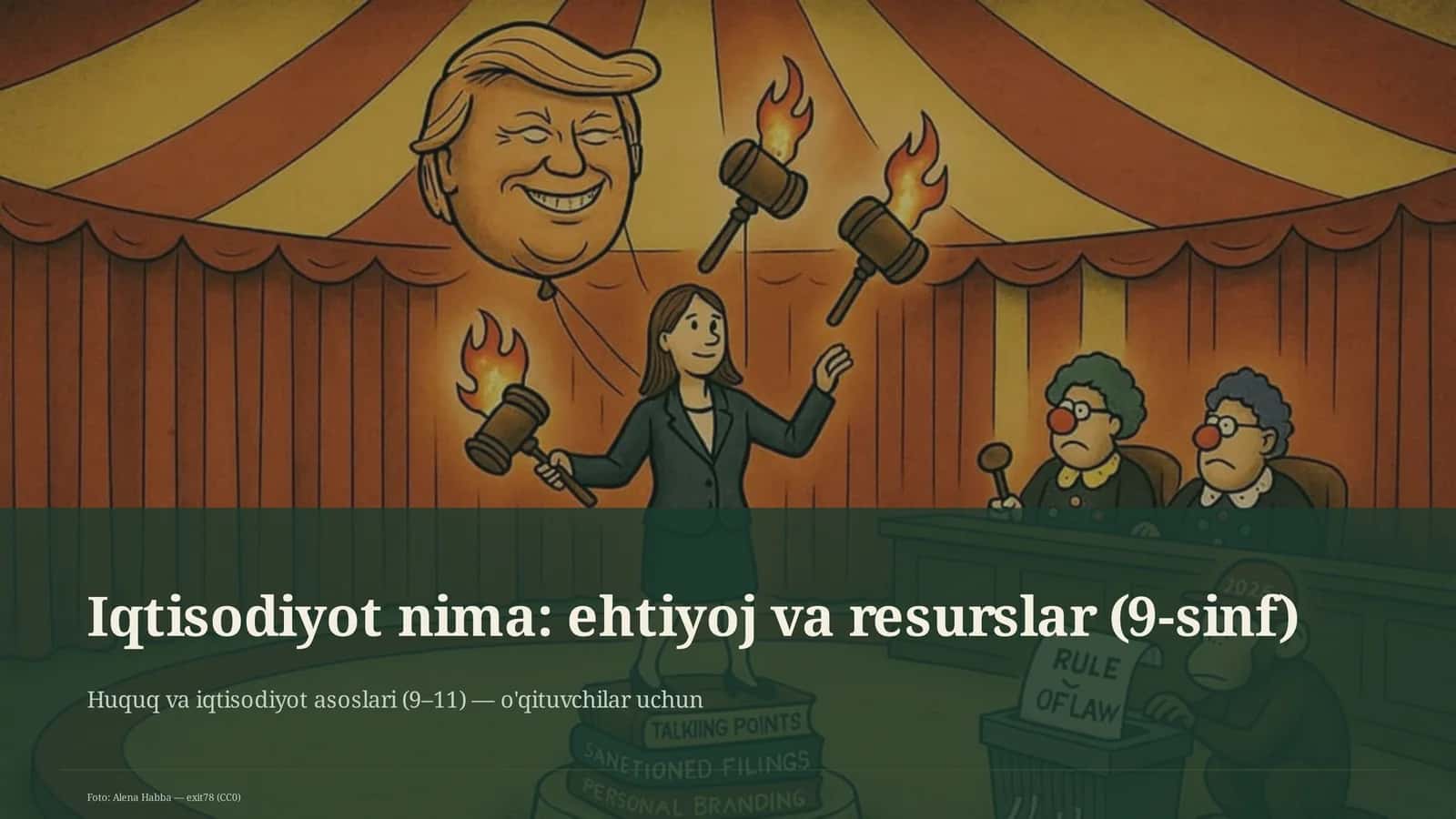 Iqtisodiyot nima: ehtiyoj va resurslar (9-sinf) Huquq va iqtisodiyot asoslari (9–11) — o'qituvchilar uchun
