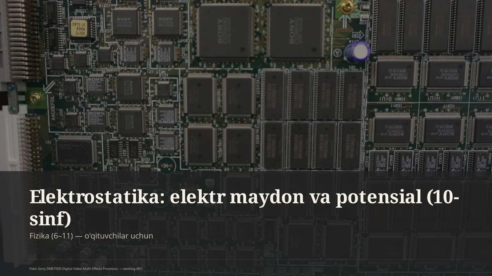 Elektrostatika: elektr maydon va potensial (10-sinf)