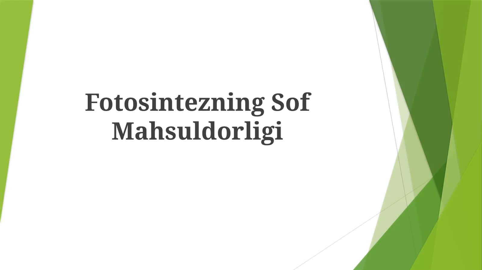 Sof Fotosintez