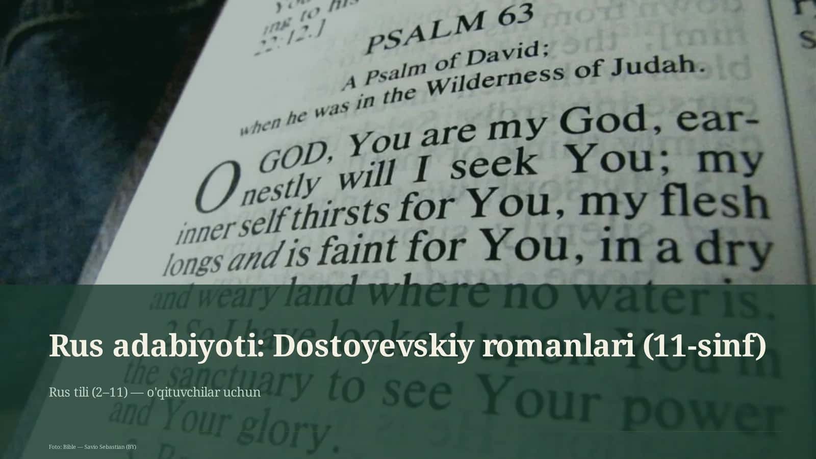 Rus adabiyoti: Dostoyevskiy romanlari (11-sinf)