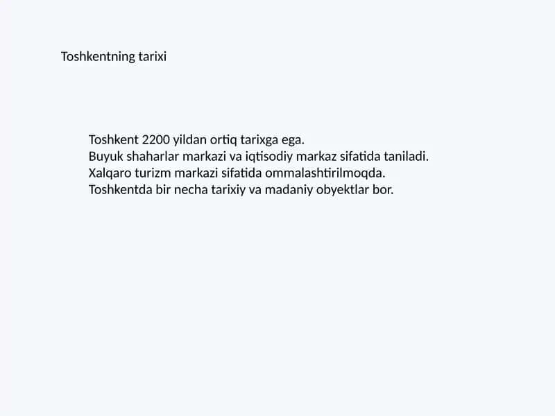 Toshkentning tarixi