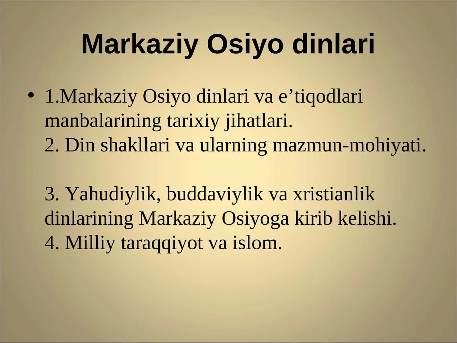 Markaziy Osiyo dinlari