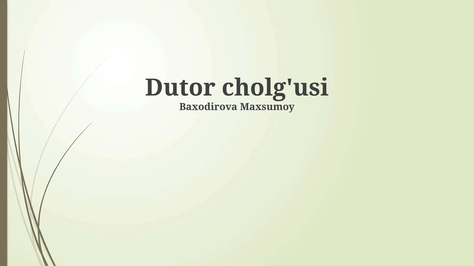 Dutor cholg'usi