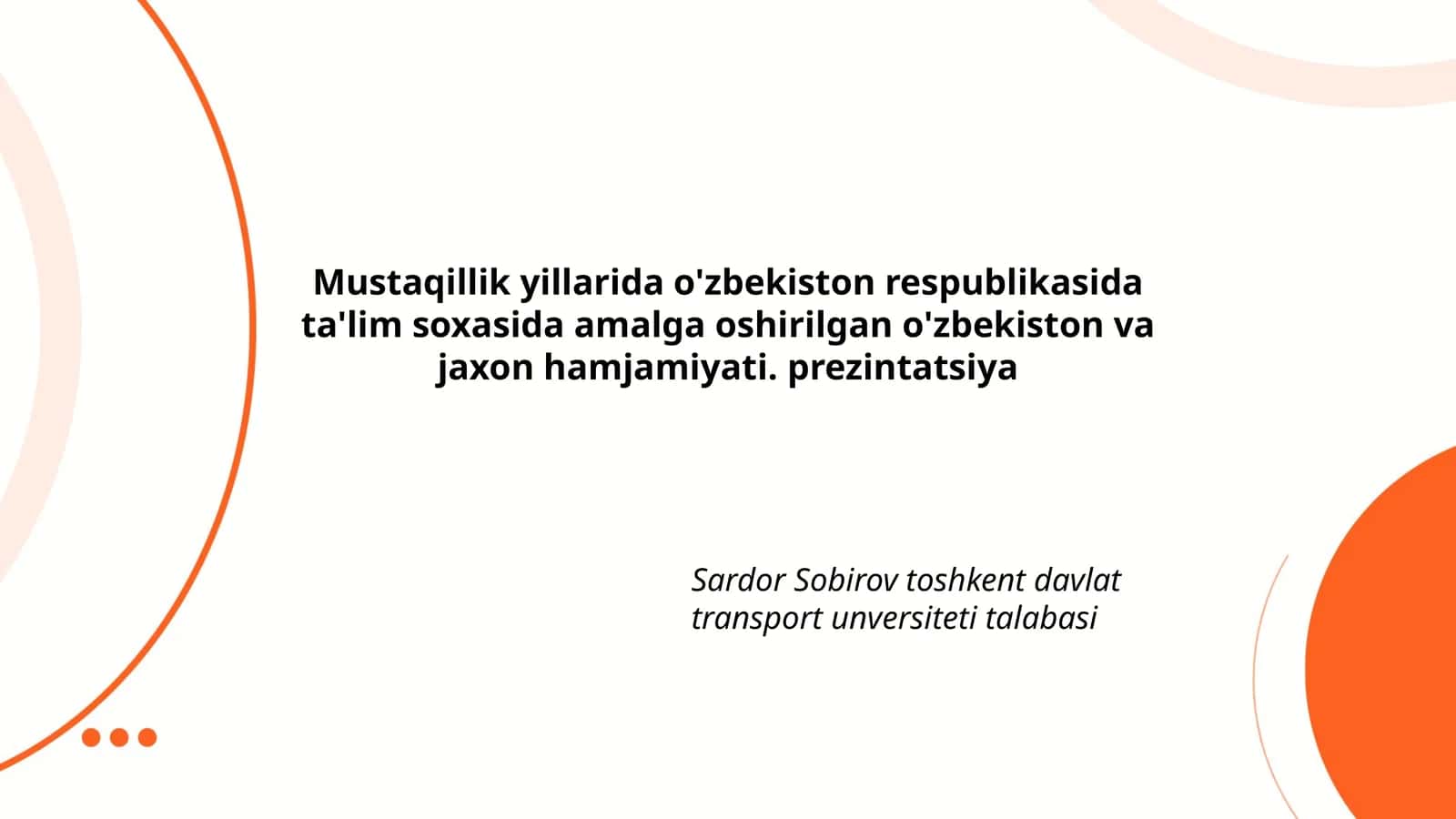 O'zbekiston va Jaxon hamjamiyati