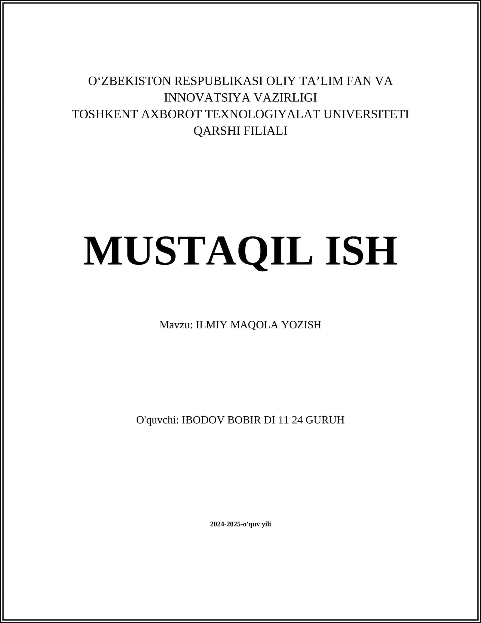 ILMIY MAQOLA YOZISH