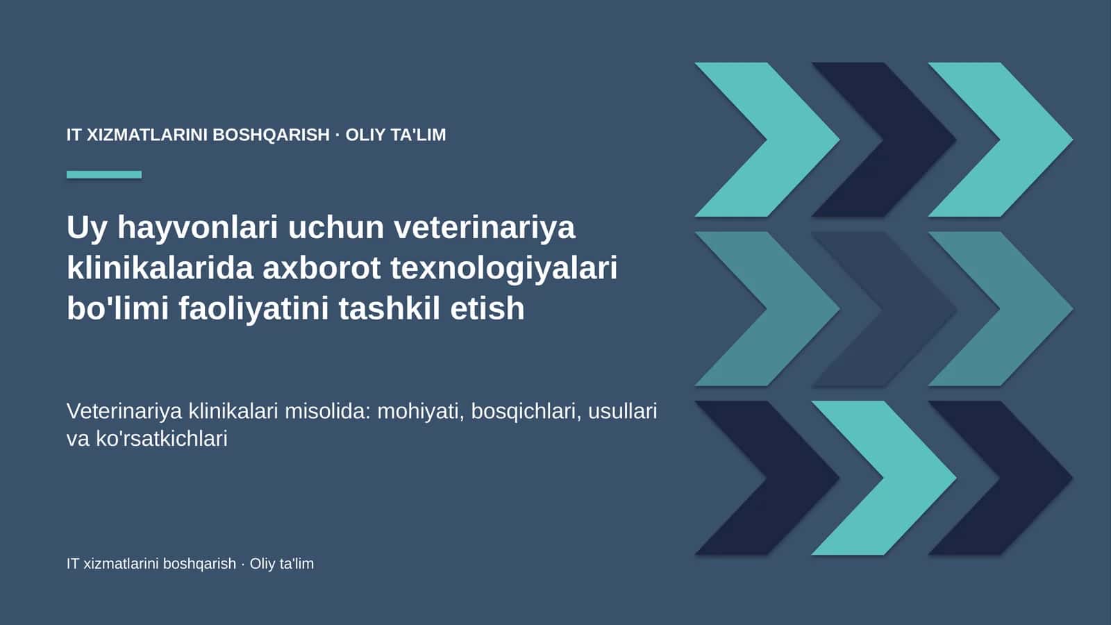 uy hayvonlari uchun veterinariya klinikalarida axborot texnologiyalari bo'limi faoliyatini tashkil etish 4684