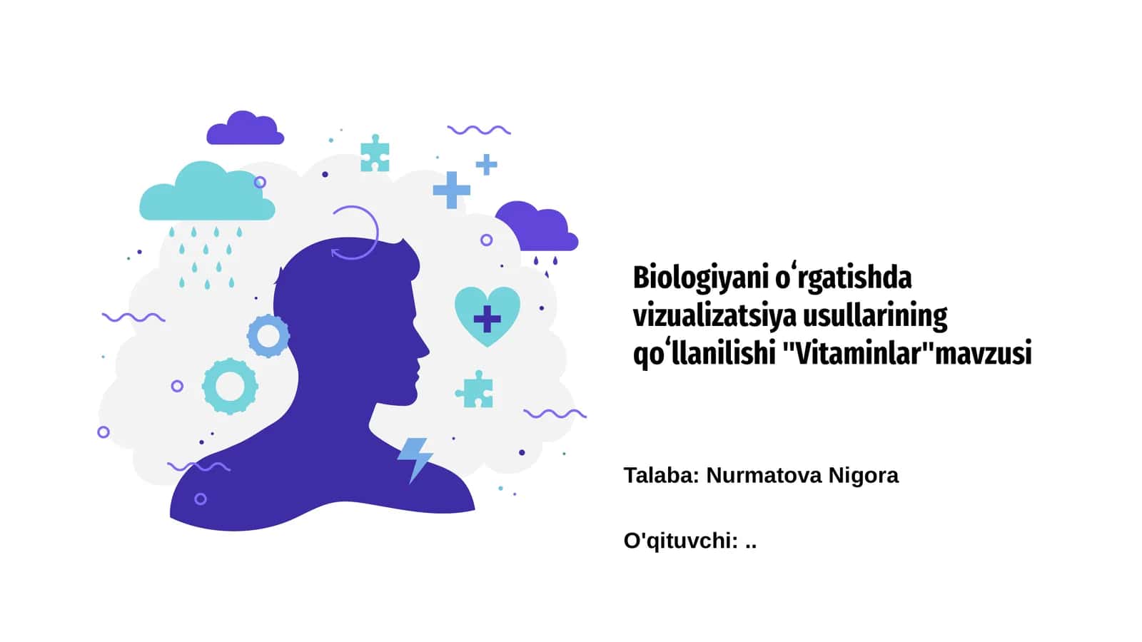 Biologiyani oʻrgatishda vizualizatsiya usullarining qoʻllanilishi "Vitaminlar"mavzusi