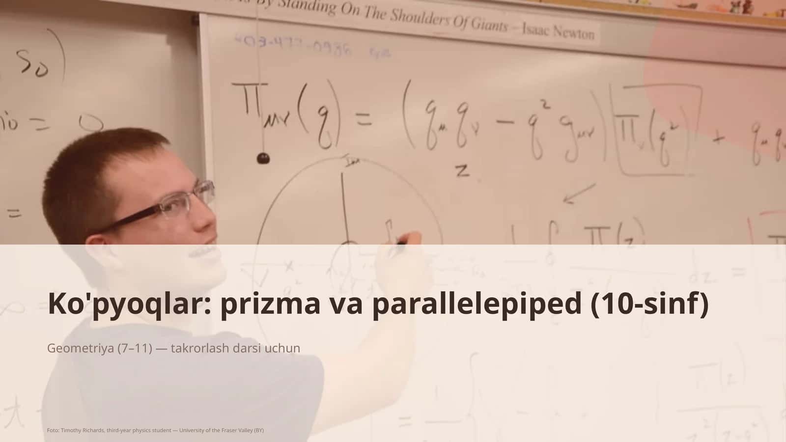 Ko'pyoqlar: prizma va parallelepiped (10-sinf)