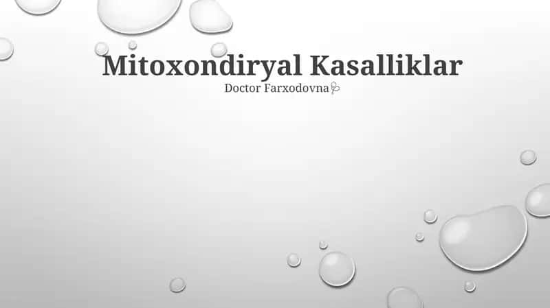 Mitoxondiryal Kasalliklar