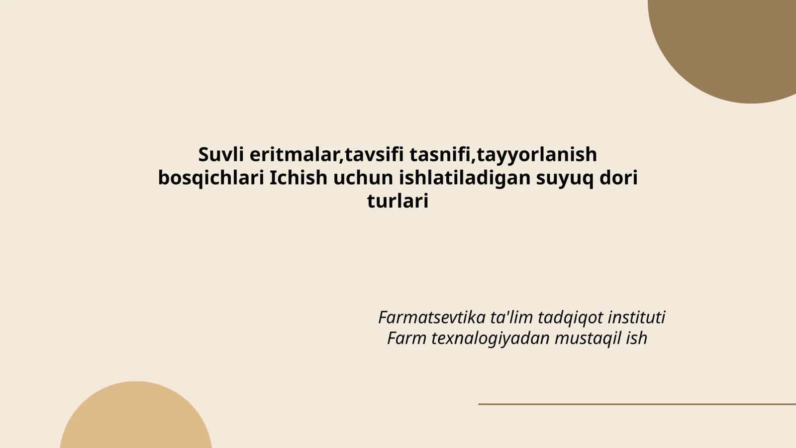 Suyuq dori turlari