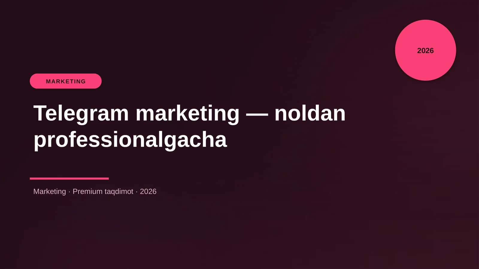 Telegram marketing — noldan professionalgacha