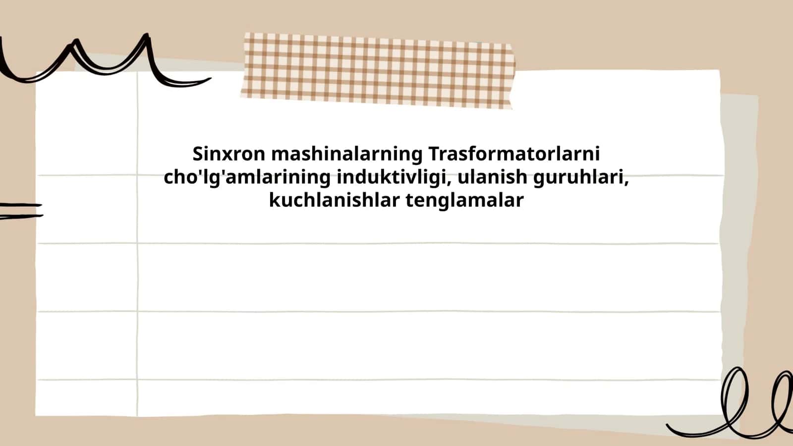 Sinxron mashina cho'lg'amlarining induktivligi va transformatorlari